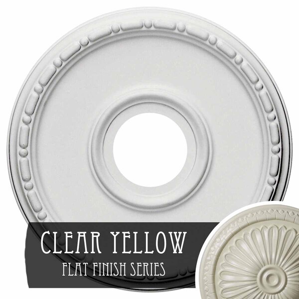 Ekena Millwork Medea Ceiling Medallion (Fits Canopies up to 5 3/8"), 16 1/2"OD x 3 7/8"ID x 1 1/2"P, Clear Yellow CM16MECYF - main